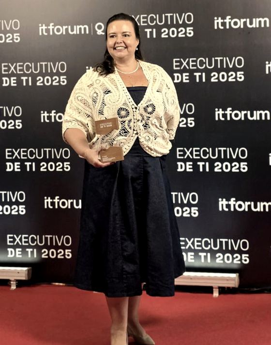 Tatiana Campos no IT Fórum, premiação Executivo de TI 2025